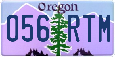 OR license plate 056RTM