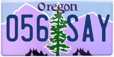 OR license plate 056SAY