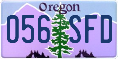 OR license plate 056SFD