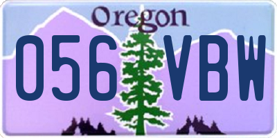 OR license plate 056VBW