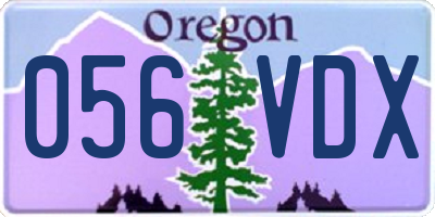 OR license plate 056VDX