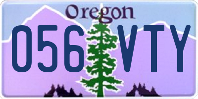 OR license plate 056VTY