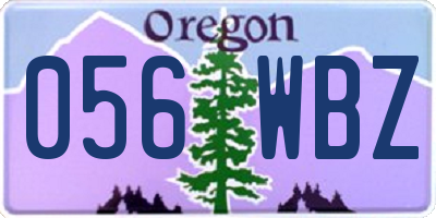 OR license plate 056WBZ