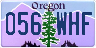 OR license plate 056WHF