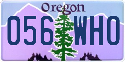 OR license plate 056WHO