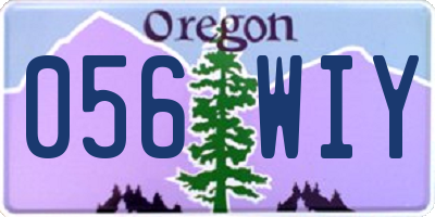 OR license plate 056WIY
