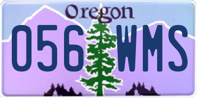 OR license plate 056WMS