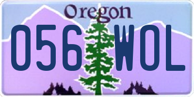 OR license plate 056WOL