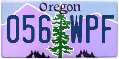 OR license plate 056WPF