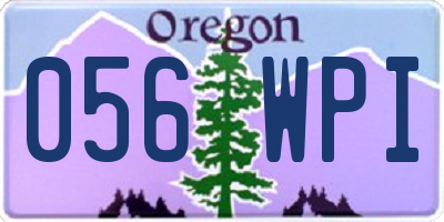 OR license plate 056WPI