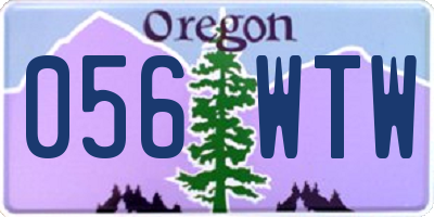 OR license plate 056WTW