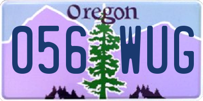 OR license plate 056WUG