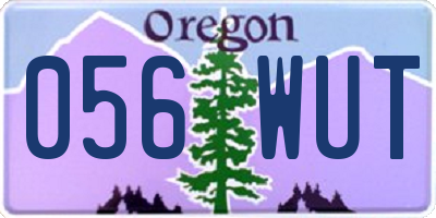 OR license plate 056WUT