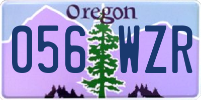 OR license plate 056WZR
