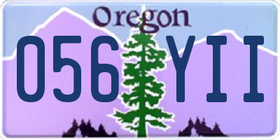 OR license plate 056YII