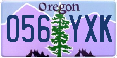 OR license plate 056YXK