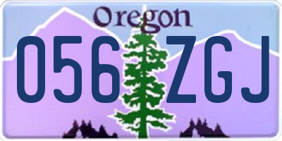 OR license plate 056ZGJ