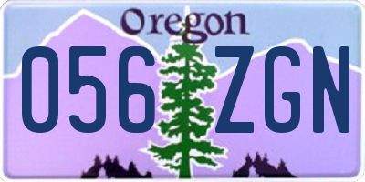 OR license plate 056ZGN