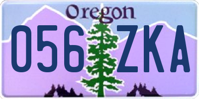 OR license plate 056ZKA
