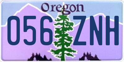 OR license plate 056ZNH