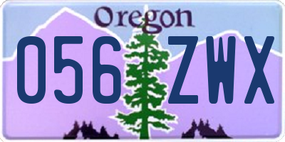 OR license plate 056ZWX