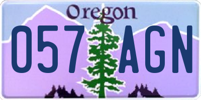 OR license plate 057AGN