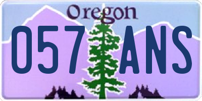OR license plate 057ANS