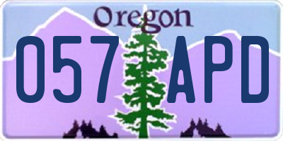 OR license plate 057APD