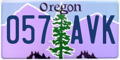 OR license plate 057AVK