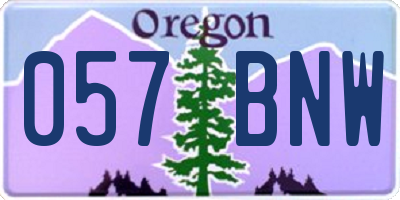 OR license plate 057BNW