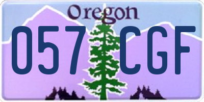 OR license plate 057CGF