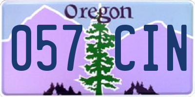 OR license plate 057CIN