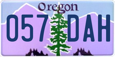 OR license plate 057DAH