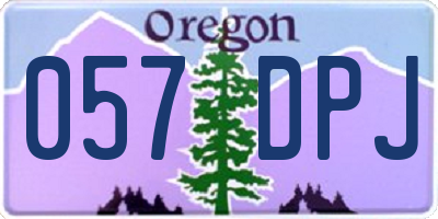 OR license plate 057DPJ