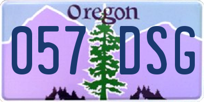 OR license plate 057DSG