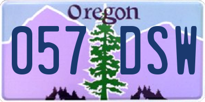 OR license plate 057DSW