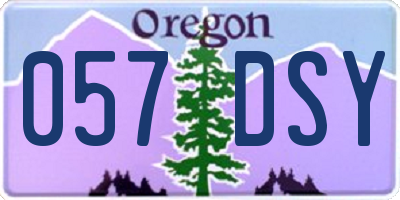 OR license plate 057DSY