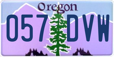 OR license plate 057DVW