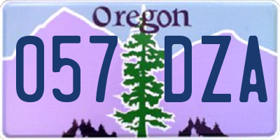 OR license plate 057DZA