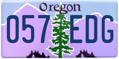 OR license plate 057EDG