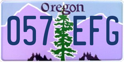 OR license plate 057EFG