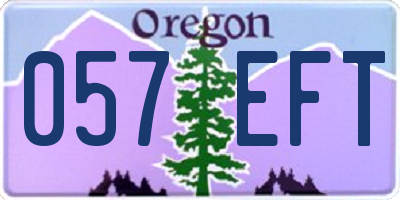 OR license plate 057EFT