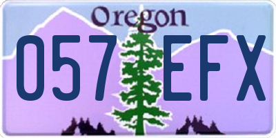 OR license plate 057EFX