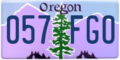 OR license plate 057FGO