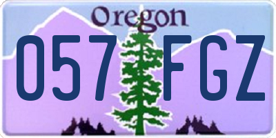 OR license plate 057FGZ