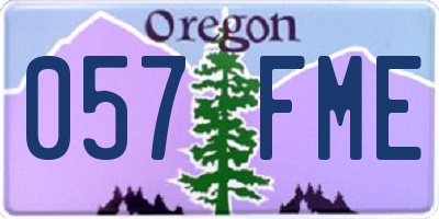 OR license plate 057FME