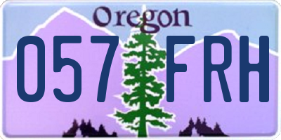 OR license plate 057FRH