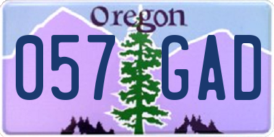 OR license plate 057GAD