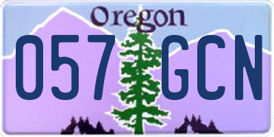 OR license plate 057GCN