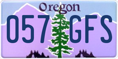 OR license plate 057GFS